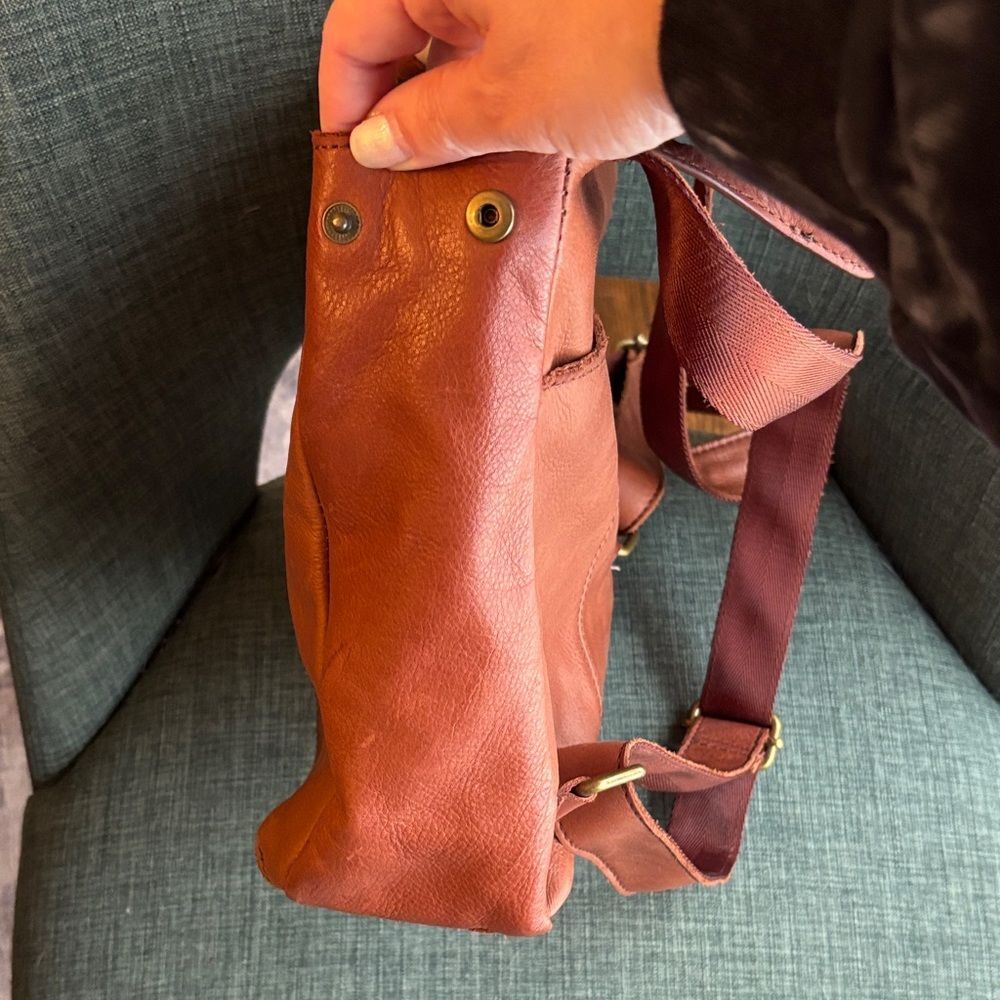 American Leather Co. brown Women backpack Bag purse neutral classic everyday GUC - Picture 15 of 16